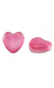 Glass bead 12mm Heart - Red rose